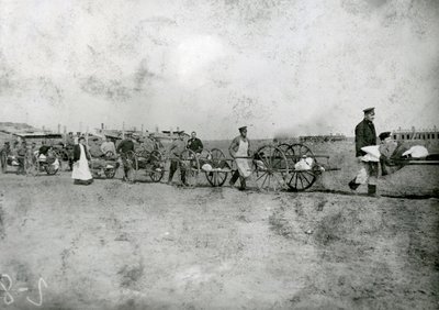 Transporting the wounded, Russo-Japanese war, 1904 by Russian Photographer